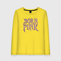 Лонгслив хлопковый женский Born pink Blackpink, цвет: желтый