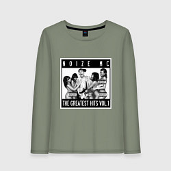 Лонгслив хлопковый женский Noize with girls, цвет: авокадо