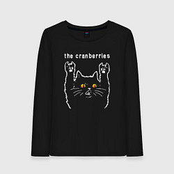 Лонгслив хлопковый женский The Cranberries rock cat, цвет: черный