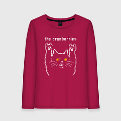 Лонгслив хлопковый женский The Cranberries rock cat, цвет: маджента