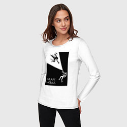 Лонгслив хлопковый женский Алан Вейк падающий в бездну, цвет: белый — фото 2