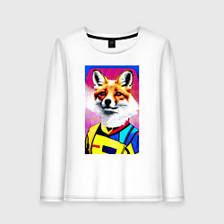 Лонгслив хлопковый женский Fox - pop art - fashionista, цвет: белый