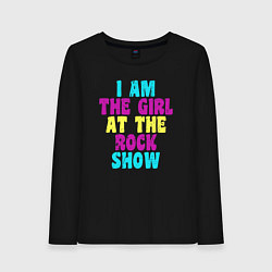 Лонгслив хлопковый женский I Am The Girl At The Rock Show, цвет: черный