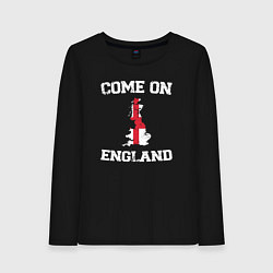 Лонгслив хлопковый женский Come on England, цвет: черный