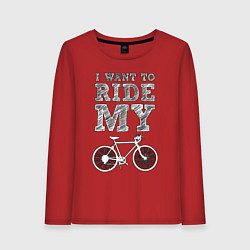 Лонгслив хлопковый женский I want my bike, цвет: красный