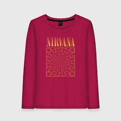 Лонгслив хлопковый женский Nirvana лого, цвет: маджента