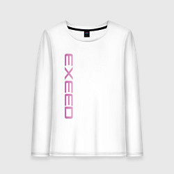 Лонгслив хлопковый женский Exeed pink logo, цвет: белый