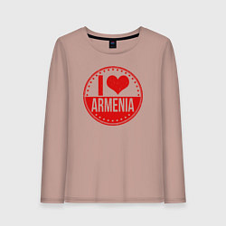 Лонгслив хлопковый женский Love Armenia, цвет: пыльно-розовый