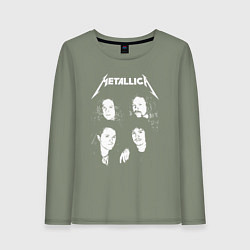 Лонгслив хлопковый женский Metallica band, цвет: авокадо