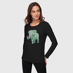 Лонгслив хлопковый женский Magic elephant, цвет: черный — фото 2