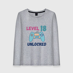 Лонгслив хлопковый женский 18 уровень жизни, цвет: меланж
