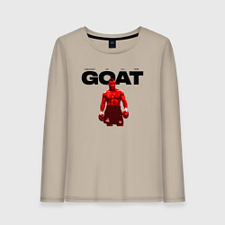 Лонгслив хлопковый женский GOAT - Mike Tyson, цвет: миндальный