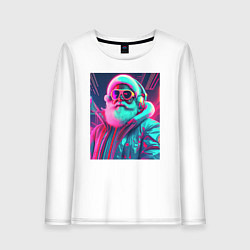 Женский лонгслив Модный Санта в неоновом свете