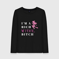 Женский лонгслив Надпись Im a rich witch bitch