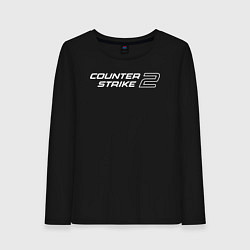 Лонгслив хлопковый женский Counter Strike 2 лого, цвет: черный
