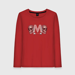 Лонгслив хлопковый женский Depeche Mode - Skulls Memento Mori, цвет: красный