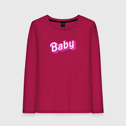 Лонгслив хлопковый женский Baby: pink barbie style, цвет: маджента