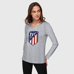 Лонгслив хлопковый женский Atletico Madrid FC, цвет: меланж — фото 2