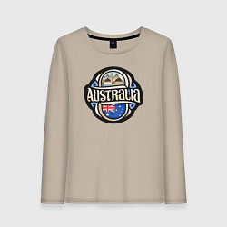 Лонгслив хлопковый женский Australia adventure, цвет: миндальный