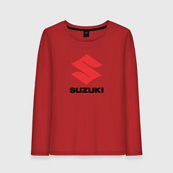 Лонгслив хлопковый женский Suzuki sport auto, цвет: красный