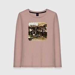Лонгслив хлопковый женский Pantera cowboys from hell, цвет: пыльно-розовый