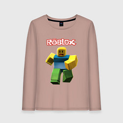 Лонгслив хлопковый женский Roblox бегущий персонаж, цвет: пыльно-розовый