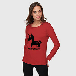 Лонгслив хлопковый женский Neural Pony, цвет: красный — фото 2