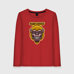 Лонгслив хлопковый женский Yellow crazy monkey, цвет: красный