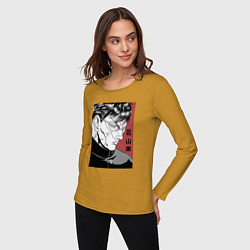 Лонгслив хлопковый женский Ханаяма, цвет: горчичный — фото 2