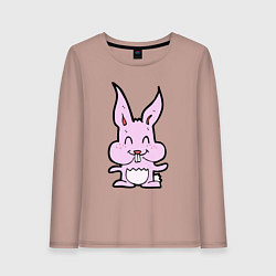 Лонгслив хлопковый женский Счастливый кролик, цвет: пыльно-розовый