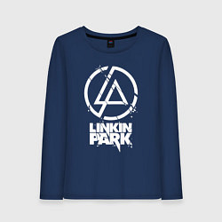 Лонгслив хлопковый женский Linkin Park - white, цвет: тёмно-синий