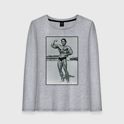 Лонгслив хлопковый женский Mister Schwarzenegger, цвет: меланж