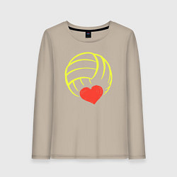 Лонгслив хлопковый женский Volley love, цвет: миндальный