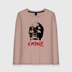 Лонгслив хлопковый женский Depeche Mode - Enjoy skull, цвет: пыльно-розовый