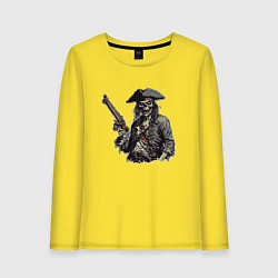 Лонгслив хлопковый женский Призрачный пират, цвет: желтый