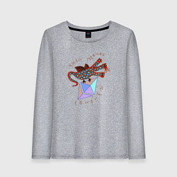 Лонгслив хлопковый женский Змей Горыныч с монетой Эфириума, цвет: меланж
