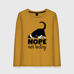 Лонгслив хлопковый женский Nope - not today, цвет: горчичный