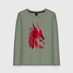 Лонгслив хлопковый женский Рэд дракон, цвет: авокадо