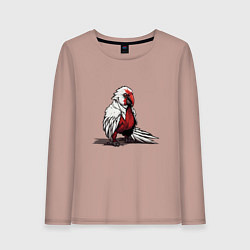 Лонгслив хлопковый женский Красный попугай, цвет: пыльно-розовый