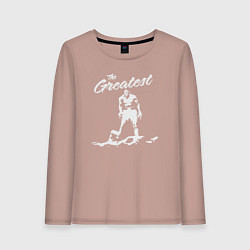 Лонгслив хлопковый женский Величайший Мухаммед Али, цвет: пыльно-розовый