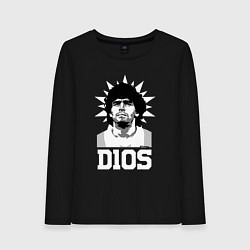 Лонгслив хлопковый женский Dios Diego Maradona, цвет: черный