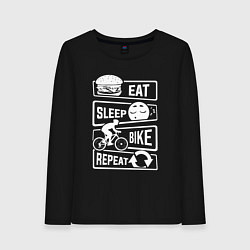 Женский лонгслив Eat sleep bike