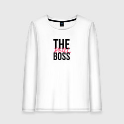 Лонгслив хлопковый женский The real boss, цвет: белый