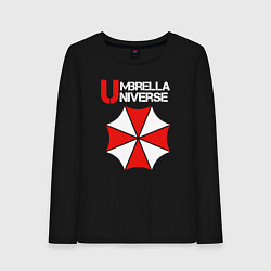 Лонгслив хлопковый женский Umbrella Niverse, цвет: черный