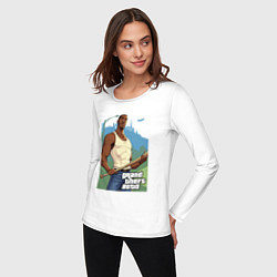 Лонгслив хлопковый женский GTA - Карл Джонсон, цвет: белый — фото 2