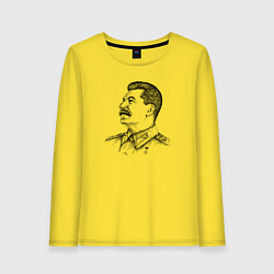 Лонгслив хлопковый женский Профиль Сталина, цвет: желтый
