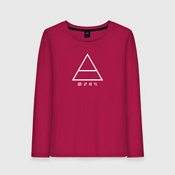 Лонгслив хлопковый женский 30 Seconds to mars логотип треугольник, цвет: маджента