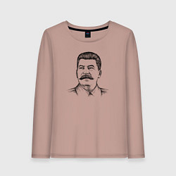 Лонгслив хлопковый женский Сталин анфас, цвет: пыльно-розовый
