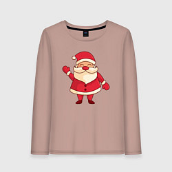 Лонгслив хлопковый женский Радостный Дед мороз, цвет: пыльно-розовый