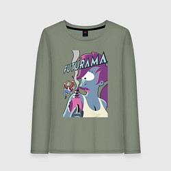 Лонгслив хлопковый женский Лила и Фрай, цвет: авокадо